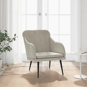 Poltrona-Divano Sedia-Poltroncina Grigio Chiaro 63x76x80 cm Velluto 253337