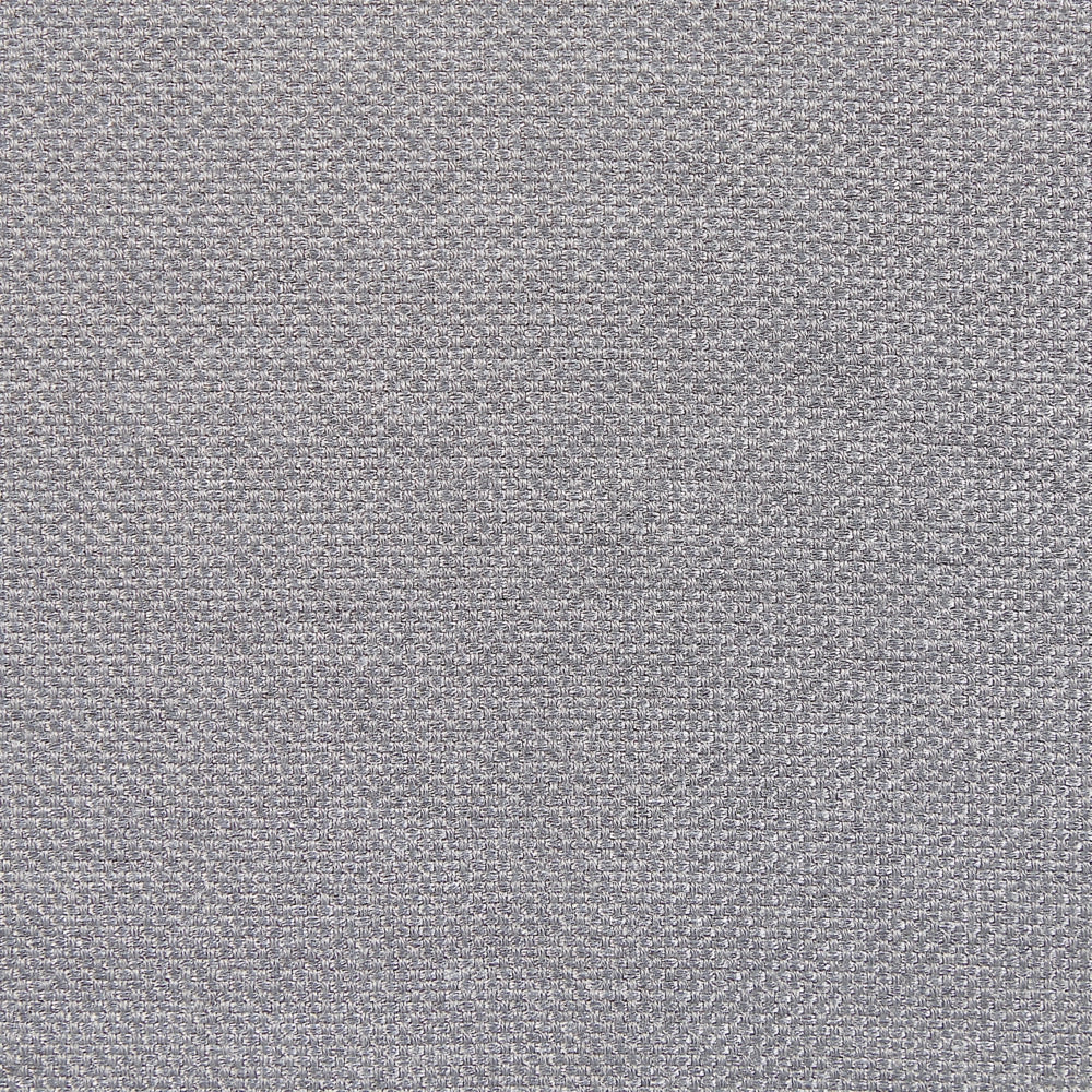 Pouf in tessuto grigio chiaro e piedini bianchi per interni ed esterni struttura in metallo resistente all'acqua