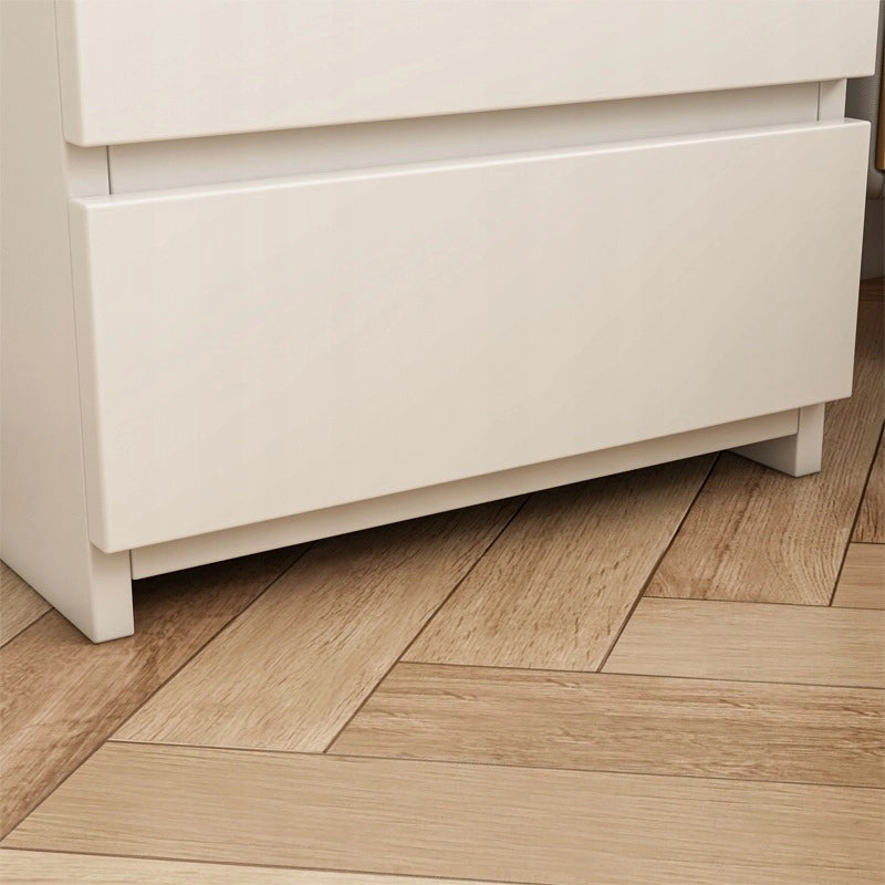 Comodino, Tavolino, 40 cm, Cassettiera per Camera da Letto, 2 Cassetti, Bianco, Loft, Moderno