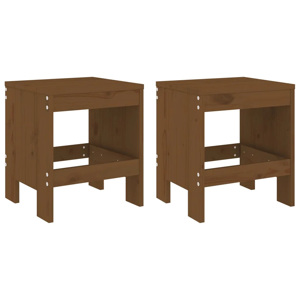 Sgabelli Bar 2 pz Marrone Ambra 40x36x45 cm Legno Massello Pino 825341