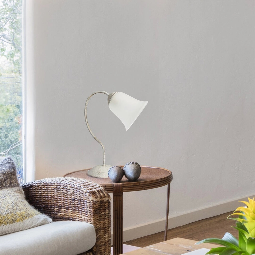 Lampada da tavolo retro bianco antico E27 Rabalux 7260