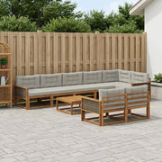 Set di divani da esterno 9 pcs Naturale e Grigio chiaro 3382679