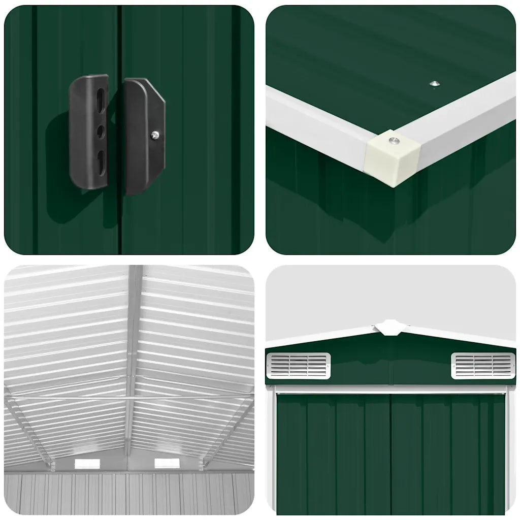 Capanno da Giardino 257x489x181 cm in Metallo Verde cod mxl 65812