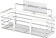 Organizzatore per la doccia - Mobile per la camera da bagno - Raccogliere articoli da bagno - Senza perforare - 35 x 14 x 13 cm - Color argento