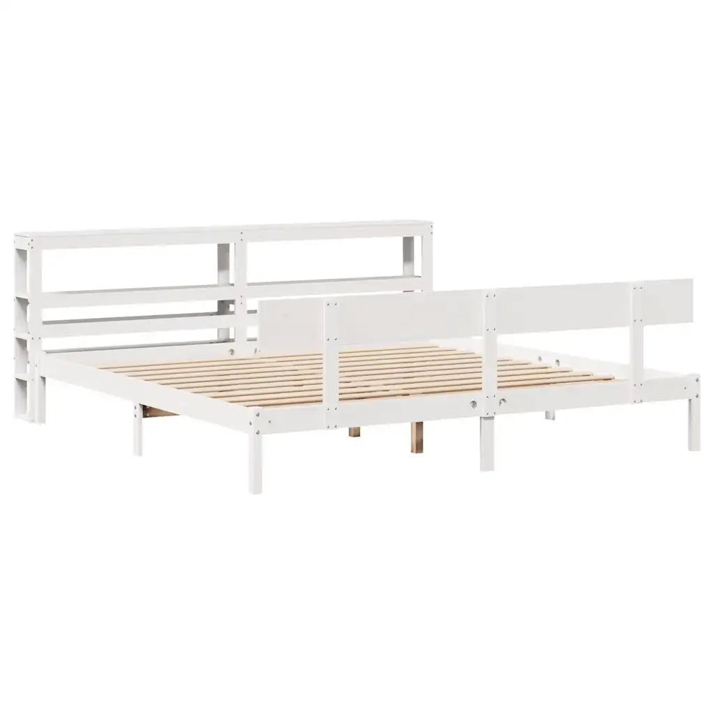 vidaXL Letto senza Materasso Bianco 180x200 cm Legno Massello di Pino