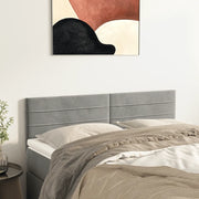 Testiera Grigio Chiaro 144x5x78/88 cm in Velluto 346152