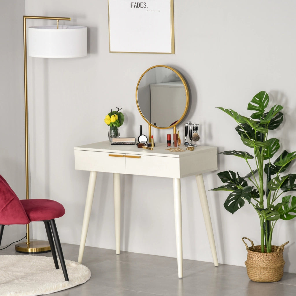 Cassettiera con specchio ¨C zephmum ¨C bianco 80x40x123 cm
