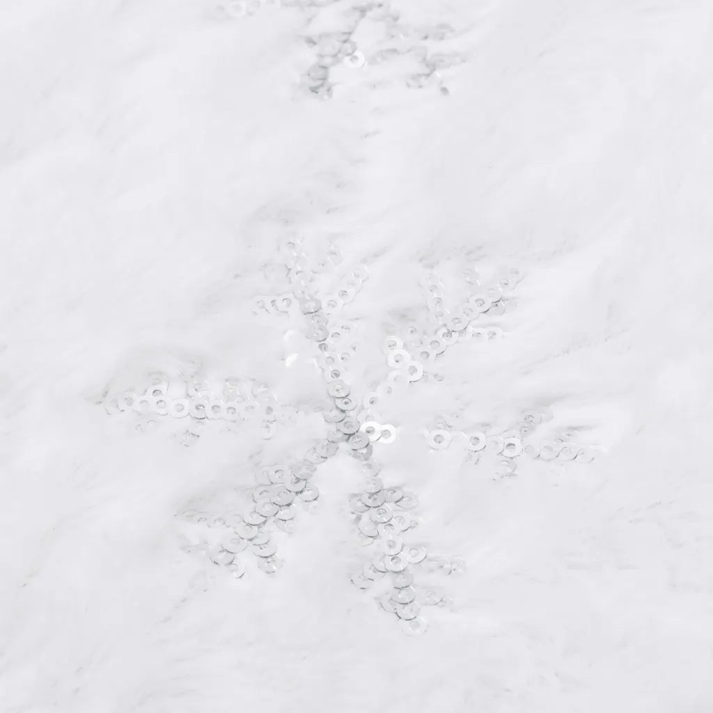 Gonna per albero di Natale di lusso bianca 122 cm in pelliccia sintetica 330273