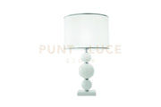 LUME PICCOLO TEBE BIANCO  E CROMO 1 LUCE ATTACCO E14 D.25CM