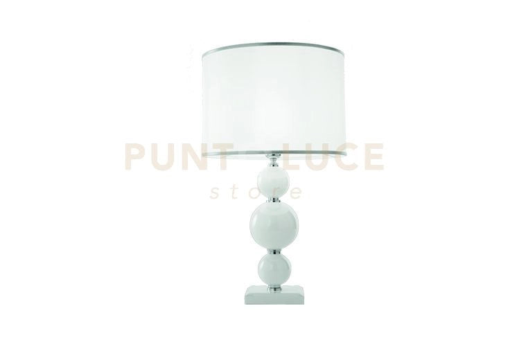 LUME PICCOLO TEBE BIANCO  E CROMO 1 LUCE ATTACCO E14 D.25CM