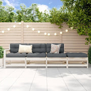 Set Salotto da Giardino 4 pz Bianco in Legno Massello di Pino 825535