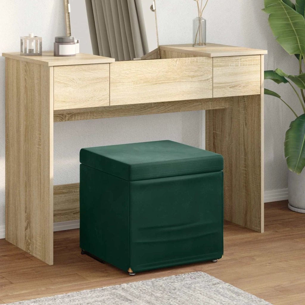 Pouf Verde Scuro 41 x 41 x 40 cm Velluto e Legno Ingegnerizzato 876752