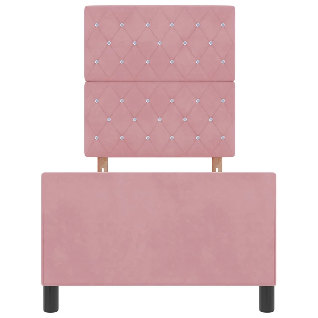 Letto a molle con testiera Rosa 80 x 200 cm Velluto 3344842