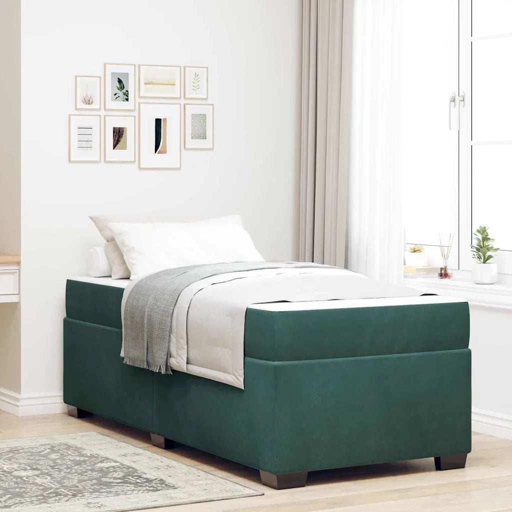 Struttura del letto Verde Scuro 90 x 200 cm Tessuto