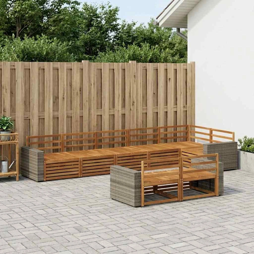 Set di divani da esterno 8 pz Naturale 3383517