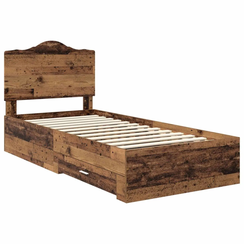 Struttura del letto con testiera Legno vecchio 100 x 200 cm 3413646