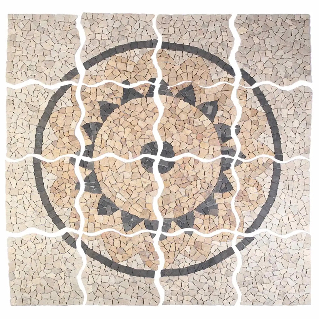 Piastrelle Mosaic con Motivo Girasole Multicolore 120 x 120 cm 42033520