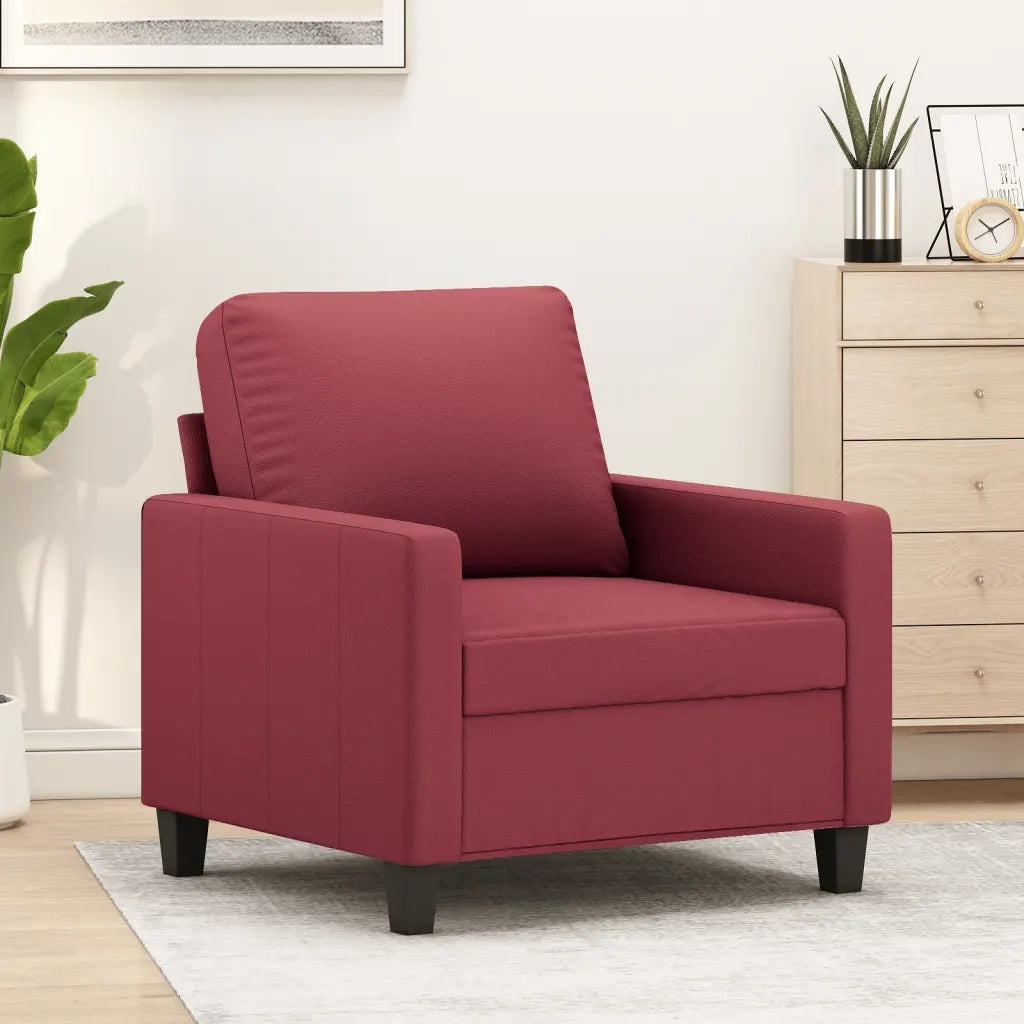 Divano Sedia-Poltrona Rosso Vino 60 cm in Similpelle 650546