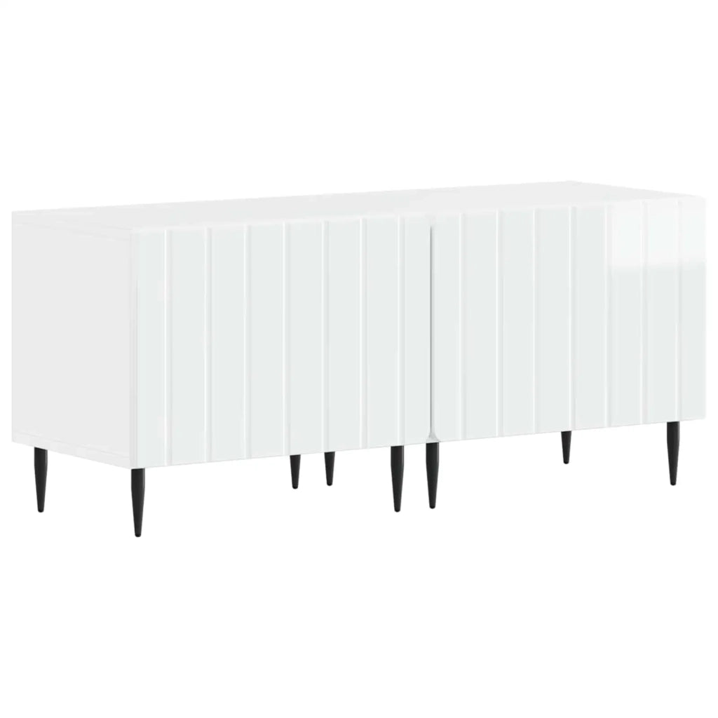 Mobile TV LED a 5 pezzi Bianco Lucido Legno ingegnerizzato 3416519