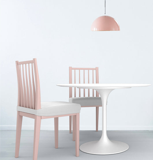 Set 2 Coprisedie Elasticizzati in Poliestere Bianco