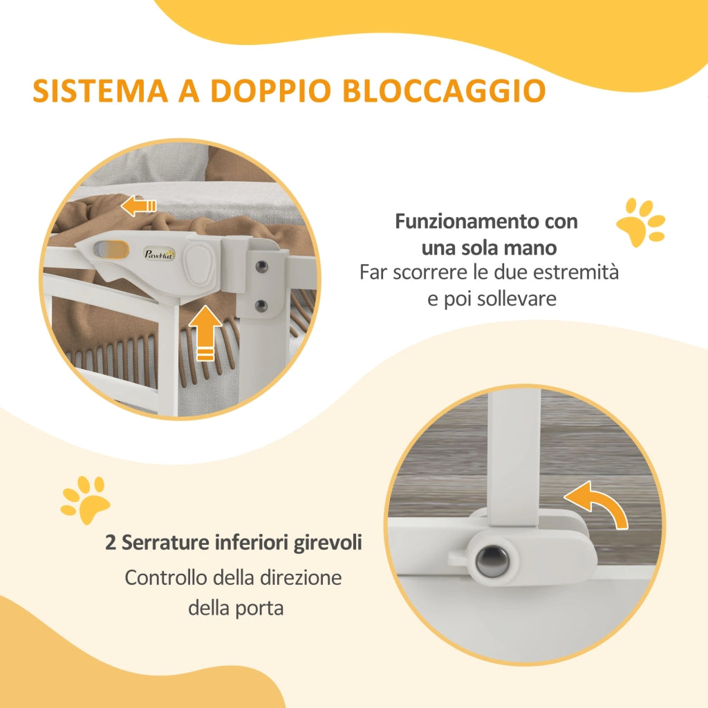 Cancellino per Cani ¨C Zephmum ¨C Acciaio e PA, Bianco, 74-80x76 cm