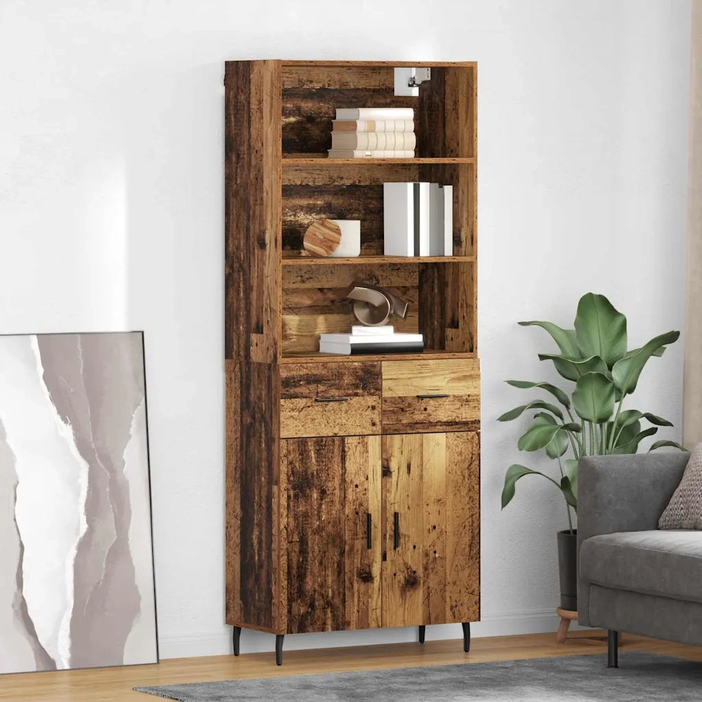 Credenza con Cassetto-Buffet-Armadio da cucina Legno vecchio 69,5 x 34 x 180 cm 512066