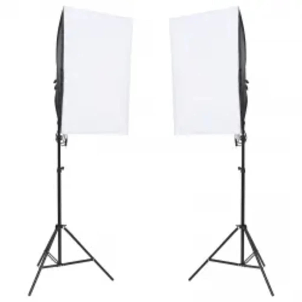 Kit per studio fotografico con illuminazione e fondale nero 02_0042425