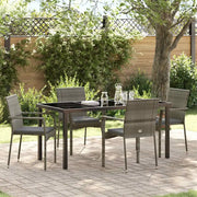 Set da Pranzo per Giardino con cuscino 5 pcs Grigio polyrattan 3380095