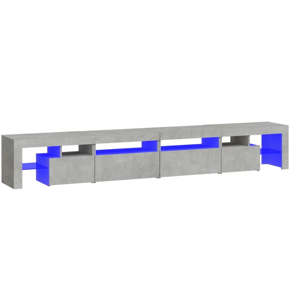 Mobile TV multimediale scaffale TV credenza mobile TV sala da pranzo soggiorno camera da letto con luci LED 260 x 36,5 x 40 cm grigio 02_0026575