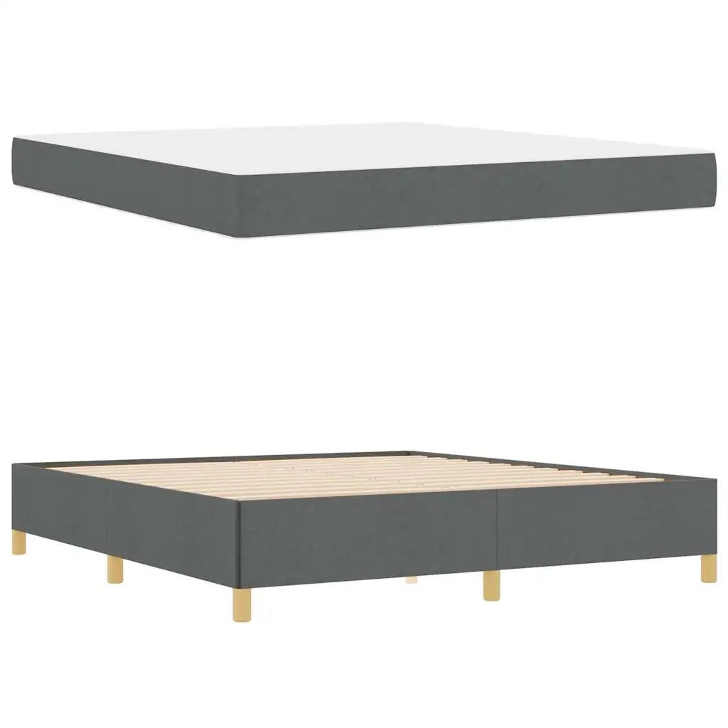 Struttura del letto Grigio scuro 180 x 200 cm Tessuto