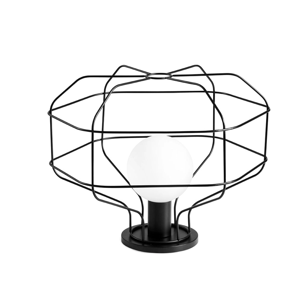 WIRE LAMPADA DA TAVOLO GABBIA NERA 1 LUCE ATTACCO G9 DIMMER SUL CAVO H.30,2CM