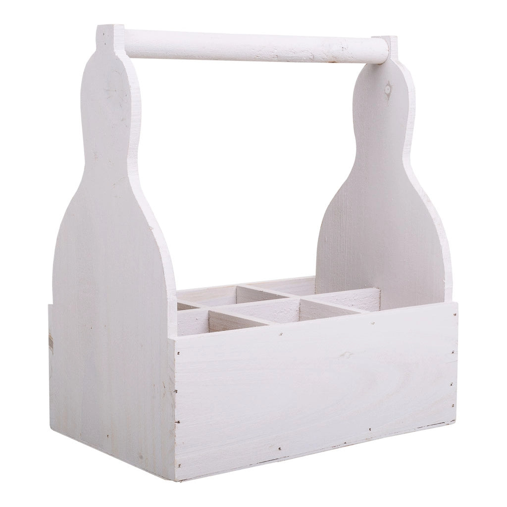 Cesto portafiori in legno bianco 26x17,5x10/30h