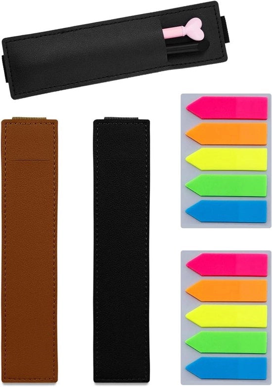 Penieri elastici (2 pezzi) con punti di fermaggio multicolore in pelle PU - Accessori per notebook, libro, diario, calendario - Scuola e ufficio