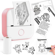 Stampante Fotografico - Stampante Mini - Stampante a Porta - Stampante Mobili - Senza Fili - Stampare Facilemente con il Telefono - Bianco con Rosa
