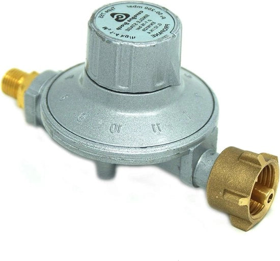 Regolatore di pressione bassa 50-200 mbar 11 posizioni regolabili - Regolatore di pressione per grill a gas, riscaldatore a fiamma, riscaldatore a infrarossi, cucina esterna - Regolatore di alta qualità