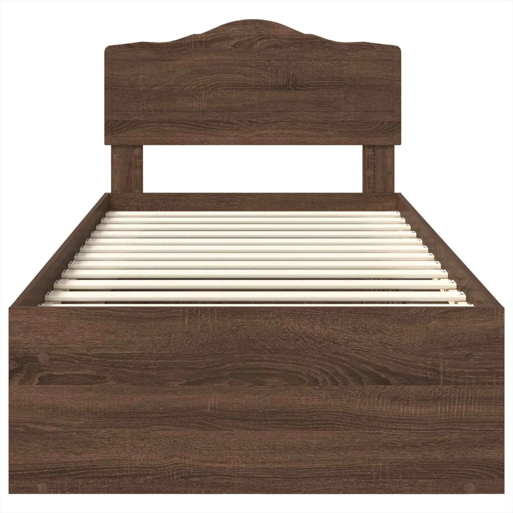 Struttura del letto Rovere Marrone 100 x 200 cm Pino massello 3412940