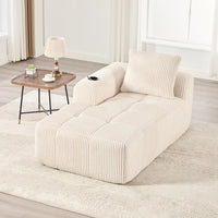 Poltrona reclinabile in velluto a coste - Xylo - Cuscini, portaoggetti e portabicchieri