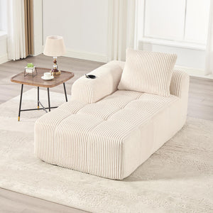 Poltrona reclinabile in velluto a coste - Xylo - Cuscini, portaoggetti e portabicchieri