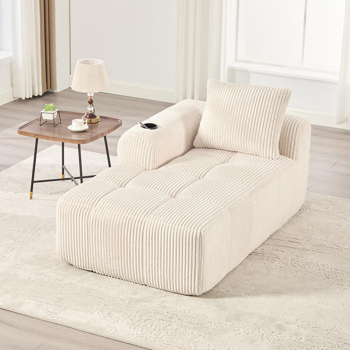 Poltrona reclinabile in velluto a coste - Xylo - Cuscini, portaoggetti e portabicchieri