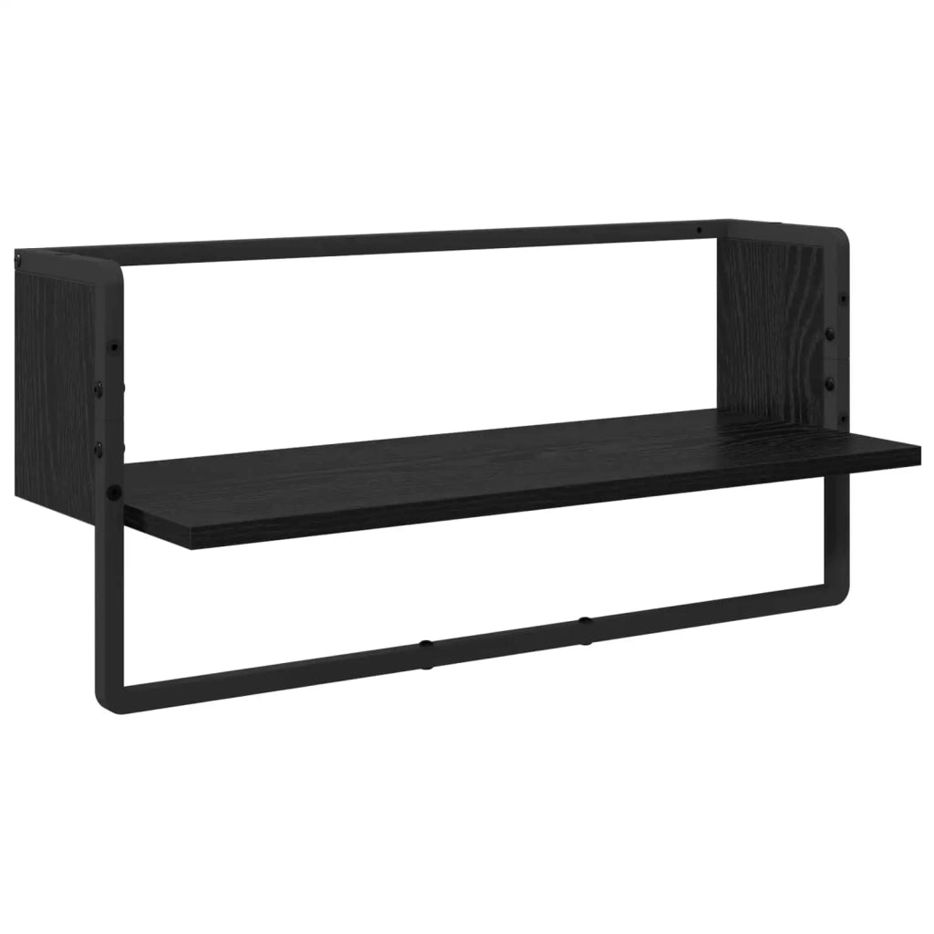 Set mensole da parete 4 pcs Rovere Nero 65 x 25 x 30 cm