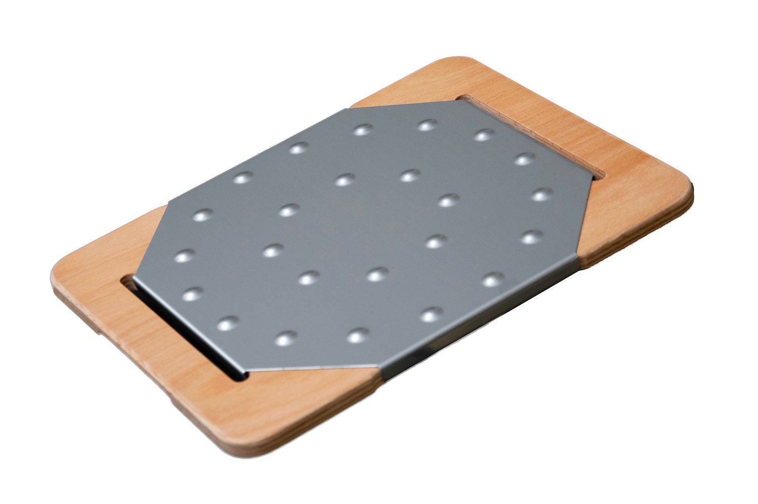 Tagliere da Cucina 29,5x23 cm In Legno e Acciaio Giusto