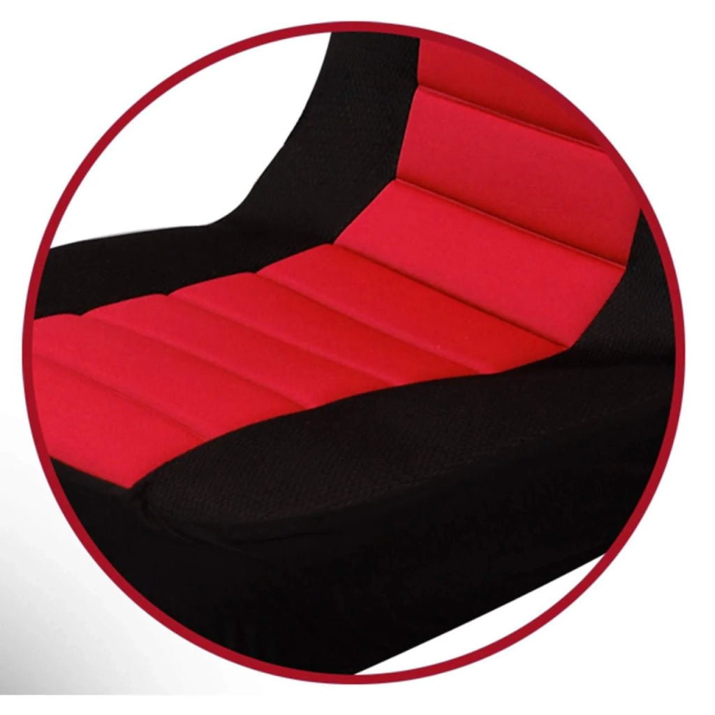 Set di 2 coprisedili di misura universale nero e rosso 19_0001058