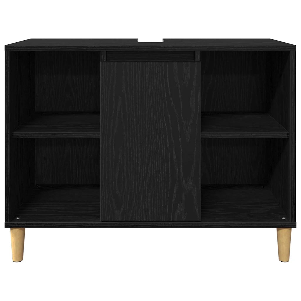 Set di mobili per il bagno 3 pcs Nero Legno multistrato 3332584