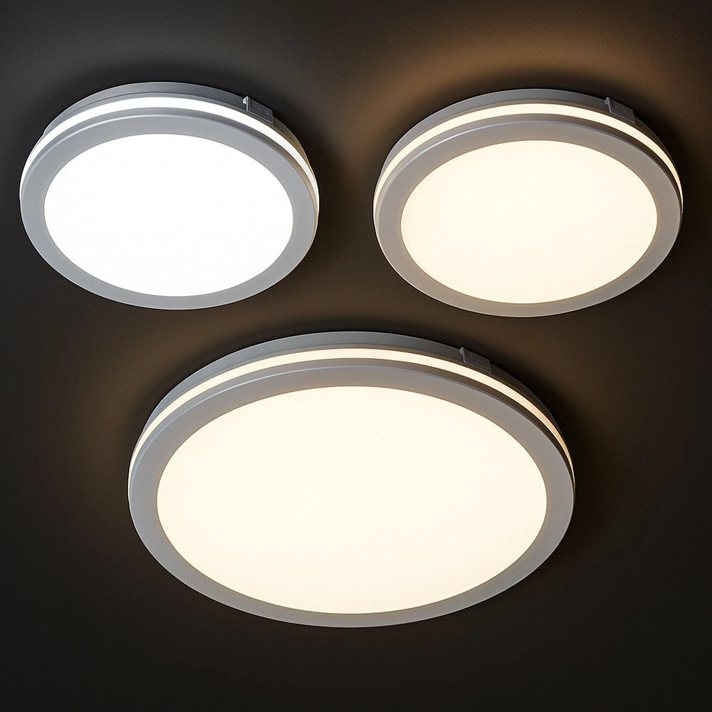 Trade Shop - Plafoniera Led 29w Tecnologia Cct Applique Interno Esterno Soffitto Parete Ip65 Ess-02-3c - Bianco