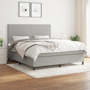 Giroletto a Molle con Materasso Grigio Chiaro160x200 cm Tessuto 3141625