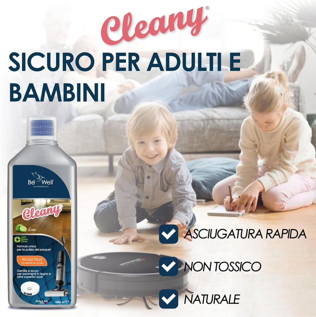 CLEANY Detergente Concentrato per Robot Lavapavimenti e Aspirazione con Igienizzante Multisurface 1000ml pulizia senza aloni e sostenibile Adatto a tutti i Robot (AGRUMI DI SICILIA)