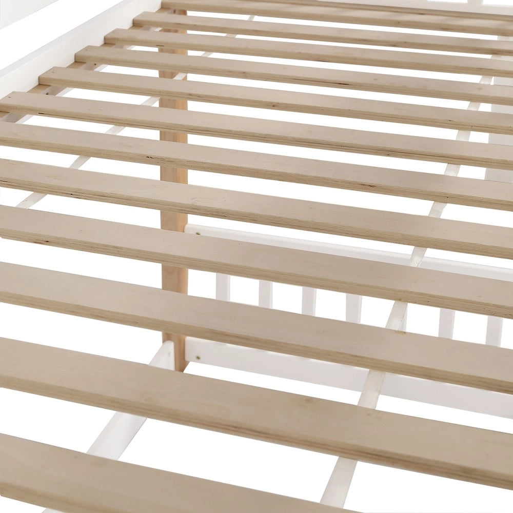 Letto a Castello con Scivolo e Finestre ¨C MINIMAL ¨C Massello Bianco 90x200