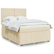 vidaXL Giroletto a Molle con Materasso Crema 140x19 cm in Tessuto