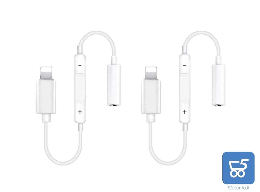 2 pz Adattatore per cuffie da Lightning a Jack 3,5mm Femmina Audio Aux Compatibile con iPhone 13 Mini 12 Pro SE 11 Pro Max X XR XS MAX