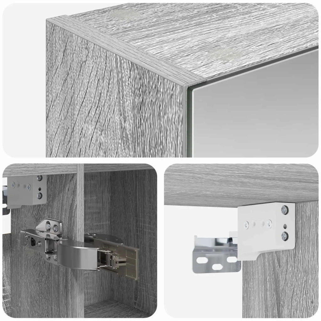 Mobiletto per specchio da bagno Grigio Sonoma 70 x 14,5 x 70 cm